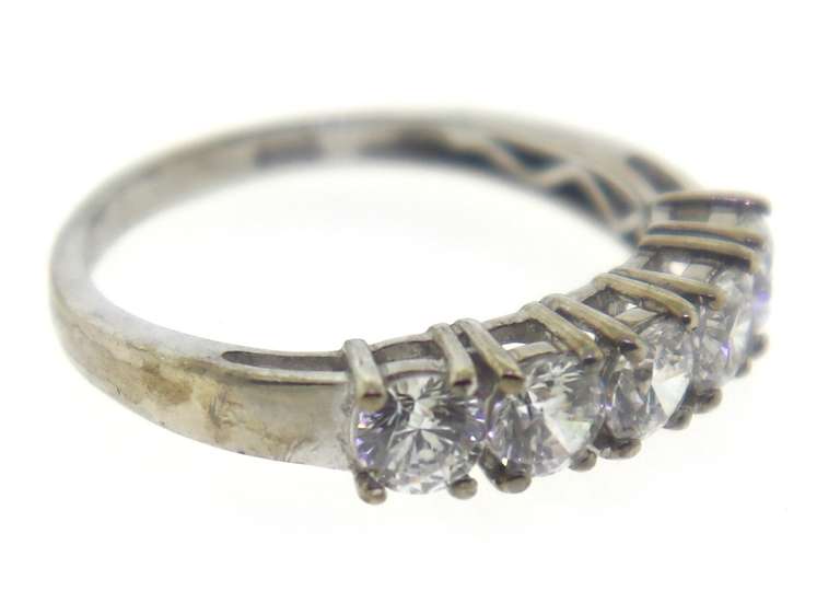 Sterling Silver CZ band Ring.
