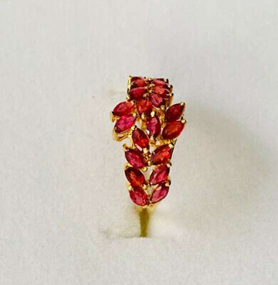 Red Sapphire Cocktail Ring in 14kt Gold
