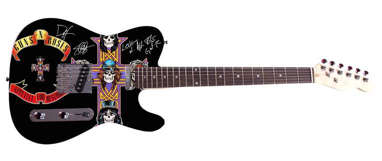 Guns n Roses Facsimile Autographed Custom Graphics Guitar