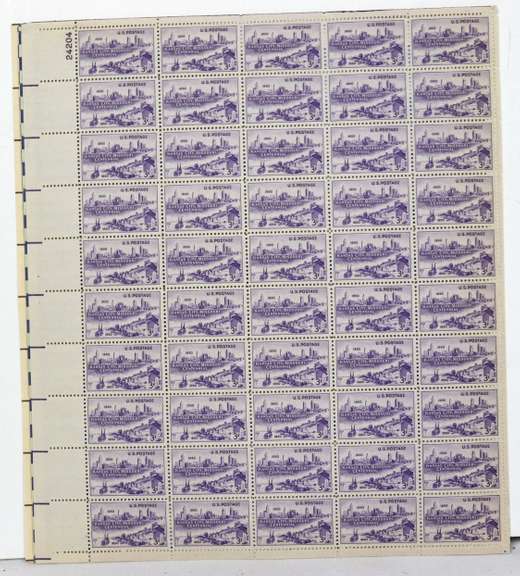 $75 Face Value In Mint Full Gum 3 Cent US Comm Sheets