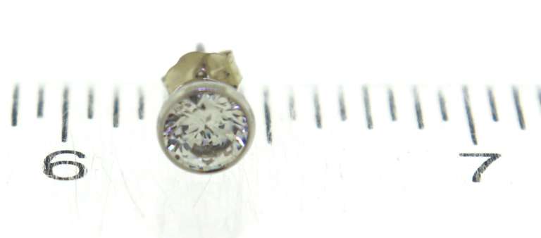 Elegant White Gold 5mm Bezel Set Stud Earrings