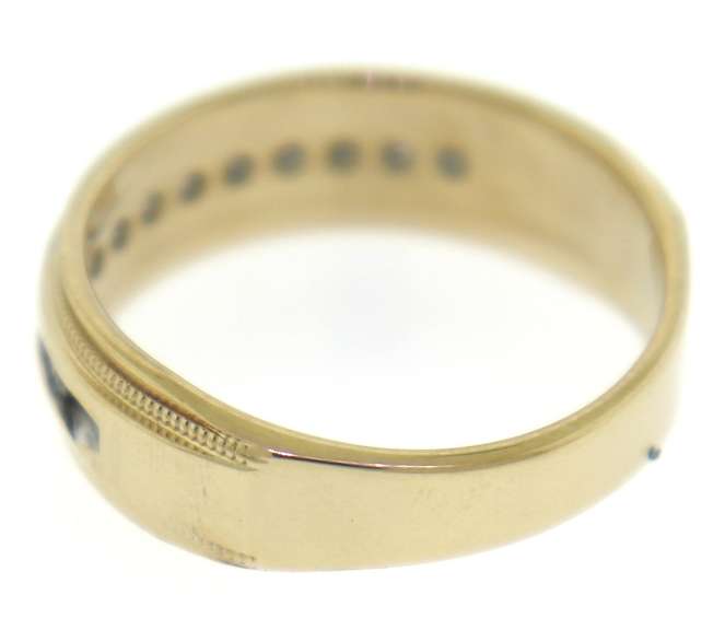 Gent's Channel Set Diamond Yellow Gold Band
