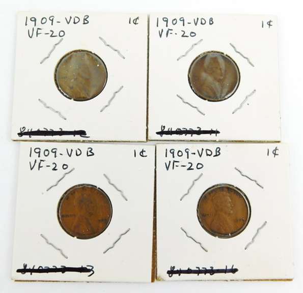 4 - 1909 VDB U.S. Pennies