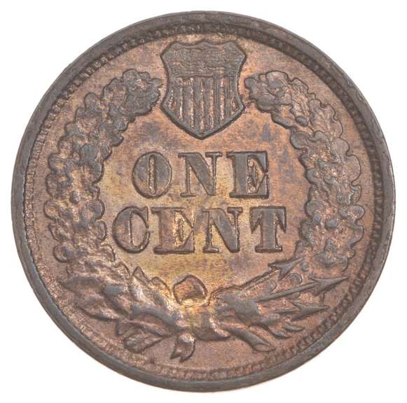 1864 Indian Head Cent - L On Ribbon