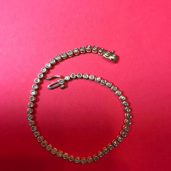 14K YELLOW GOLD DIAMOND TENNIS BRACELET