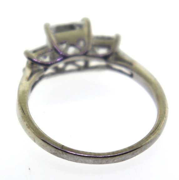 Sterling Silver Three Stone Princess Cut Ring