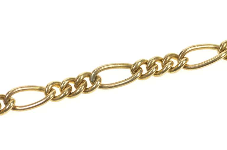 Gold Filled 5.7mm Retro Figaro Chain Link Simple Bracelet