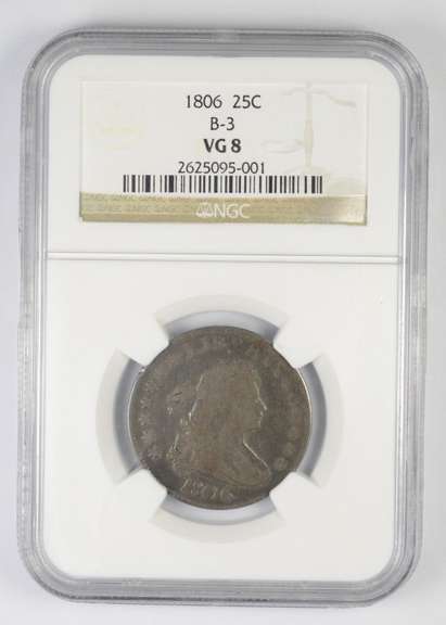 VG8 1806 Draped Bust Quarter - B-3 - Graded NGC