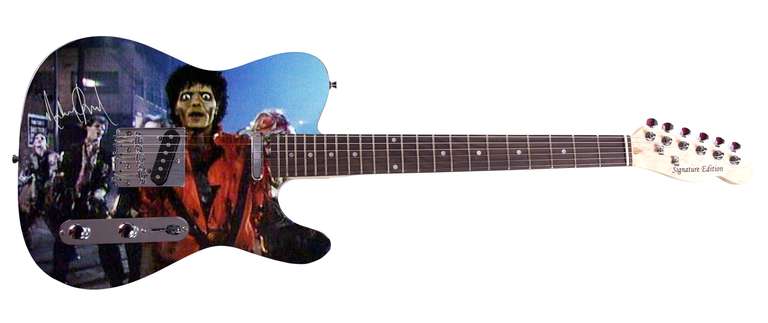 Michael Jackson Facsimile Autographed Custom Graphics Guitar