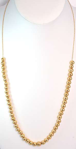 Bright Beaded Necklace in 14KT Yellow Gold