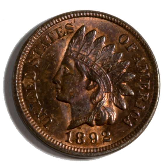 Choice 1892 Full Diamond Red & Brown Indian Head Cent