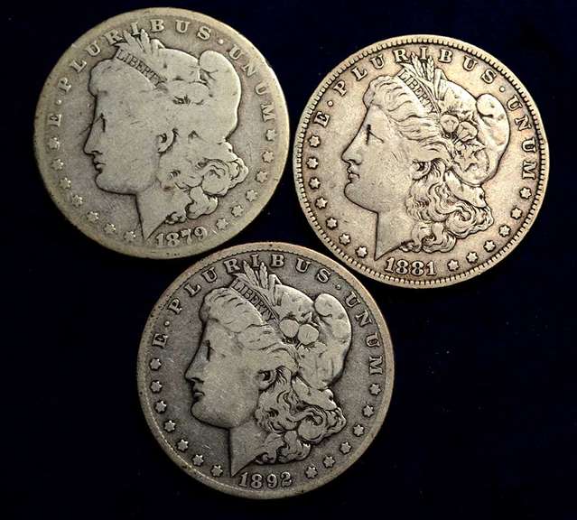 Trio of New Orleans Morgan Dollars, 1879, 1881, 1892