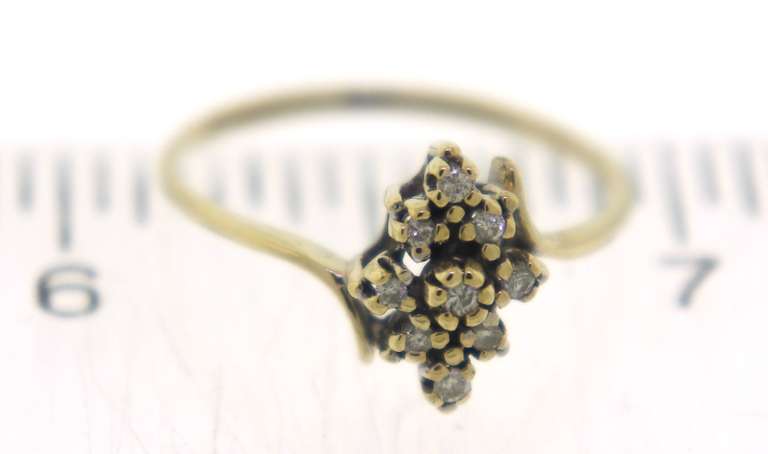 Great Yellow Gold Diamond Cluster Ring