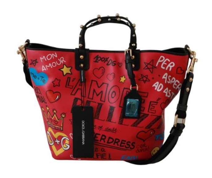 DOLCE & GABBANA Red L’Amore E’Belleza Tote Borse Leather BEATRICE Bag