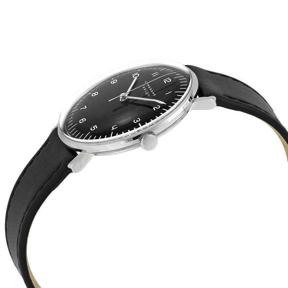 New Mens Junghans w Black Dial and Leather