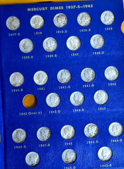 Mercury Dime set no Key dates,1916d,1921,1921d, 1942 over 1941.