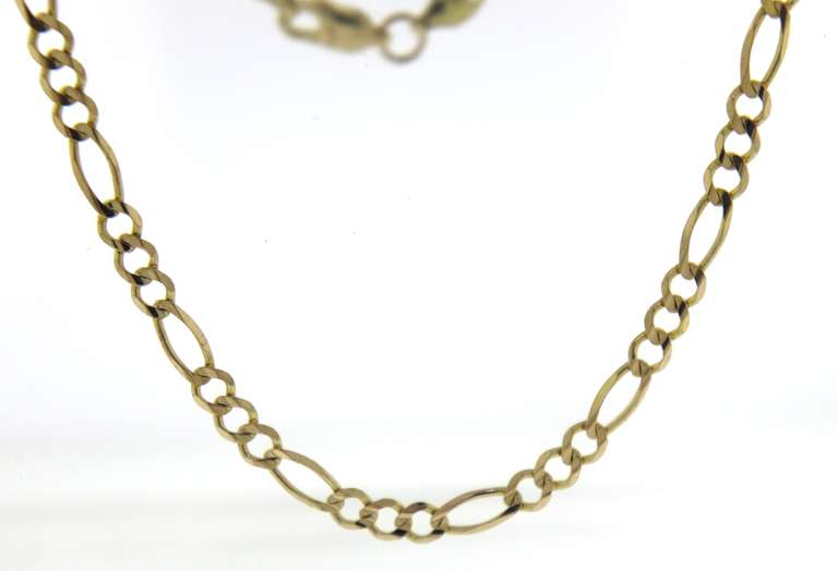Elegant Yellow Gold Figaro Chain Necklace