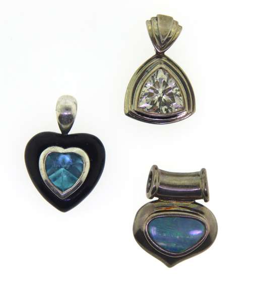 Sterling Silver Heart Set Of Three Heart Pendant