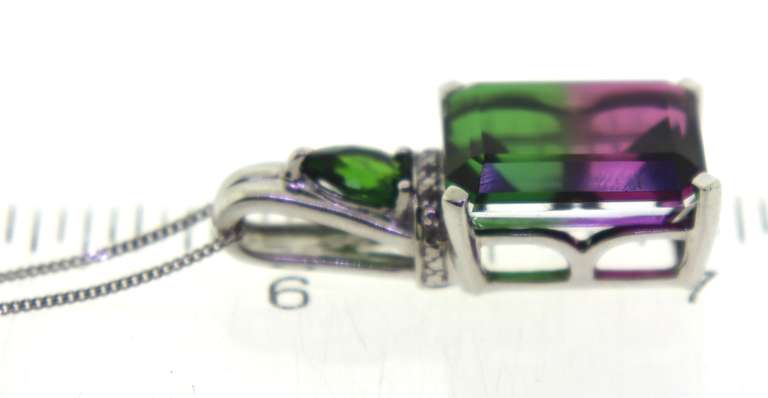 Sterling Silver Watermelon Tourmaline Necklace