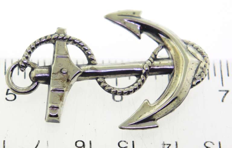 Sterling Silver Anchor Brooch