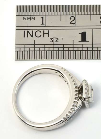 Dazzling .79 TCW Blue & White Diamond 14K WG  Ring