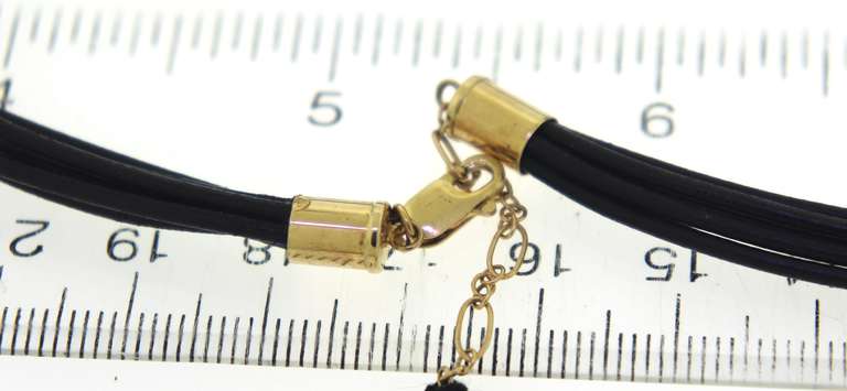 Open Circle Necklace w Multi Strand Leather