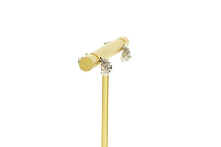 14K White Gold Diamond Inset Solitaire 3D Rose Flower Stud Earrings