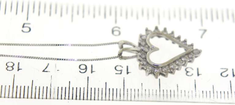 Charming Open Heart Diamond White Gold Necklace