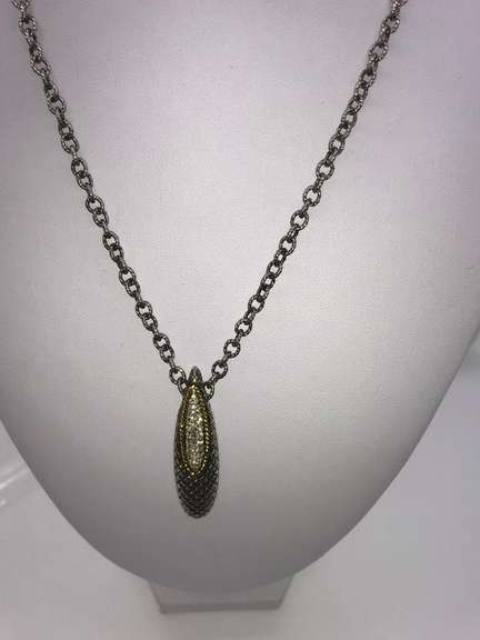 Andrea Candela 18k and sterling diamond necklace