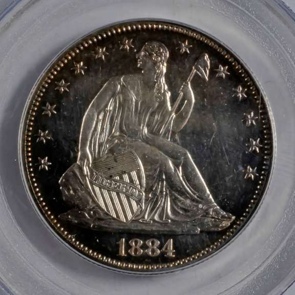 1884 PR 63 Cameo CAC Stickered Seated Half