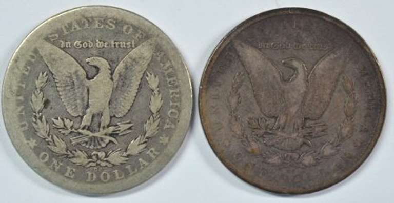 Scarce 1878-CC & 1884-CC Morgan Silver Dollars