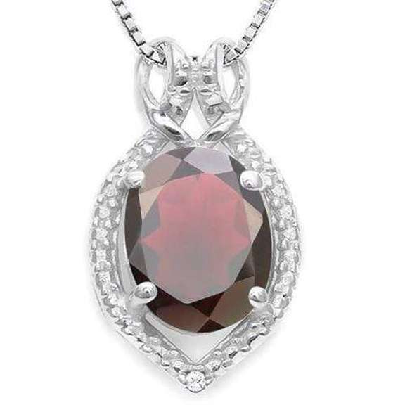 Sterling Silver Garnet Pendant