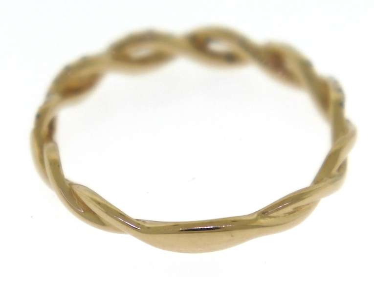 Fancy Yellow Gold Braided Diamond Band