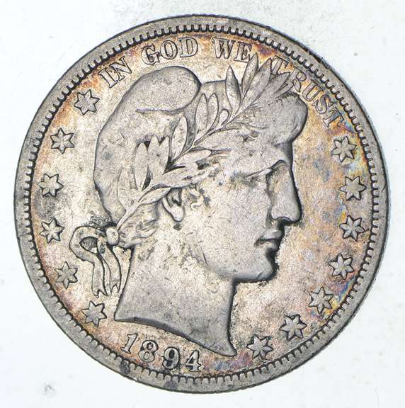 1894-O Barber Head Silver Half Dollar - Circulated