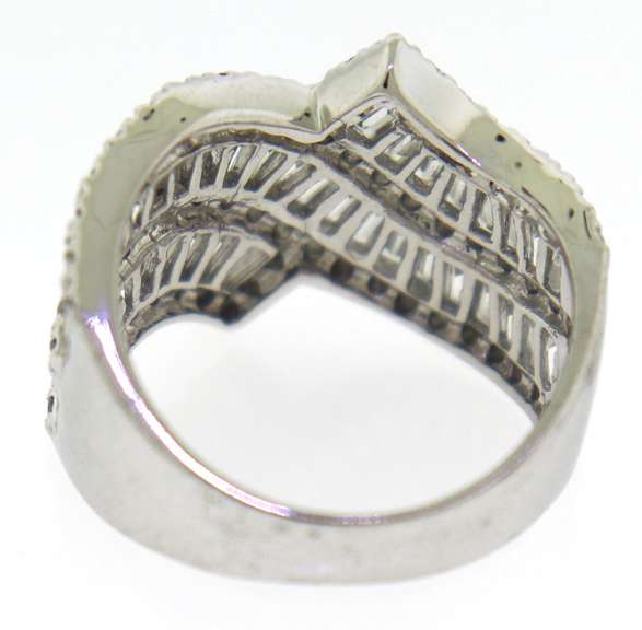 Sterling Silver Baguette And Round Ring