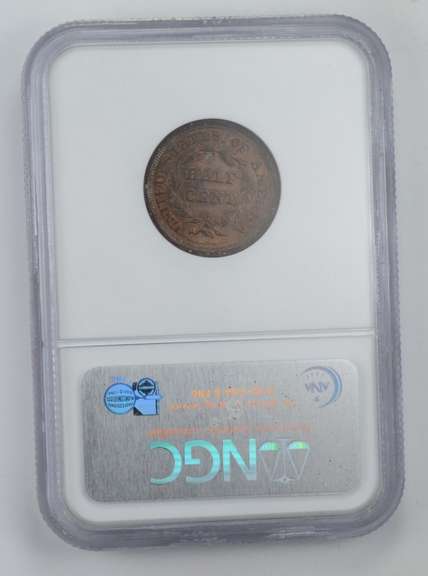 MS64 RB 1855 Braided Hair Half Cent - C-1 - Graded NGC