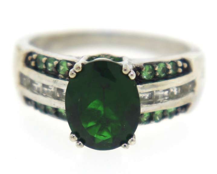 Sterling Silver Emerald Ring