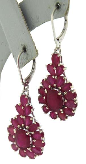 Sterling Silver Ruby Earrings