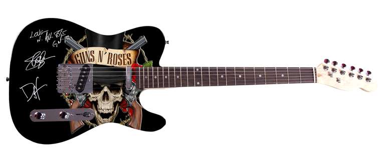 Guns n Roses Facsimile Autographed Custom Graphics Guitar