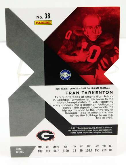 Fran Tarkenton Panini Elite Football Card