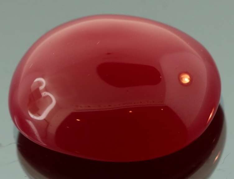 Breath taking 38.42ct ruby red Botswana Agate