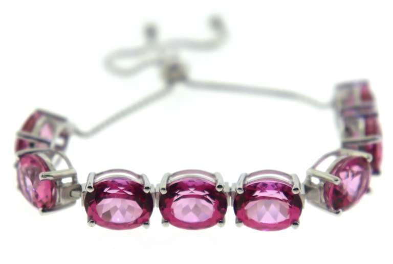 Sterling Silver Pink Topaz Bracelet