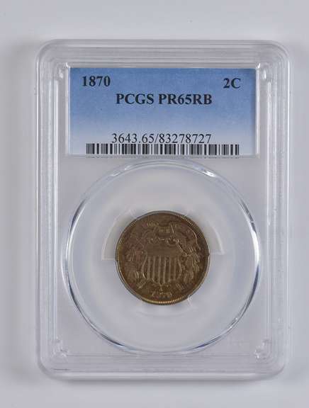PR65 RB 1870 Two-Cent Piece - Graded PCGS