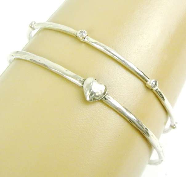 2 Signed Sterling Silver Bangle Bracelets