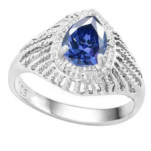 Lab Tanzanite Sterling Ring
