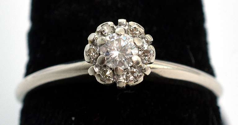 Shimmering 0.19CTW Diamond Ring in 14KT White Gold