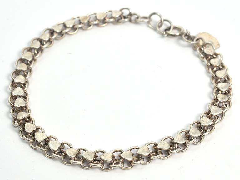 Sterling Silver Bracelet With Heart Charm
