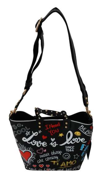 DOLCE & GABBANA  Black L’Amore E’Belleza Tote Borse Leather BEATRICE Bag