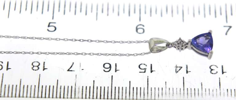 Fabulous Trillion Tanzanite & Diamond Cluster Necklace