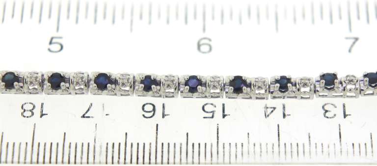 Pretty White Gold Sapphire & Diamond Alternating Bracelet